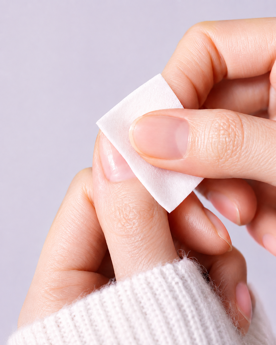 Preparing the natural nail before applying Glowee